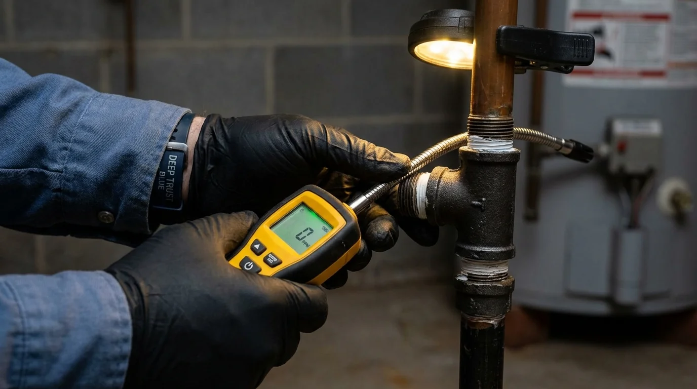 Gas leak detection with electronic sniffer by Johns Plumbing LLC in Crofton